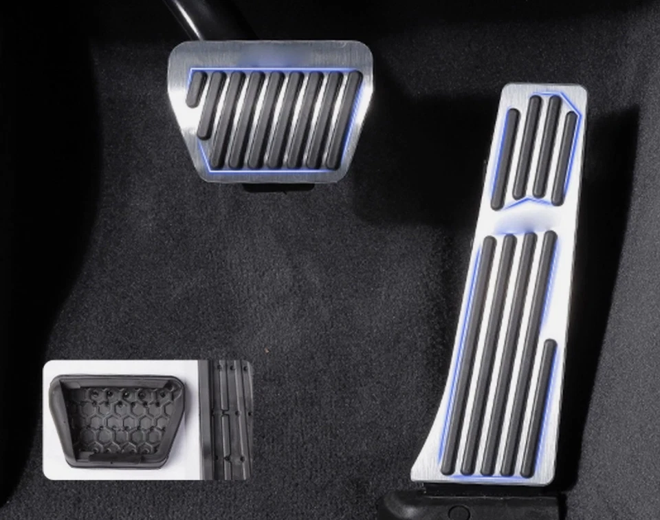 AT Foot Gas Brake Pedal Pad Cover For BMW X3 X4 X5 X6 X7 Z4 IX 2PCS Aluminum - Image 3 of 4