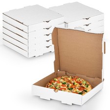 MT Products 14" x 14" x 2" White Pizza Boxes B-Flute Cardboard - Pack of 50