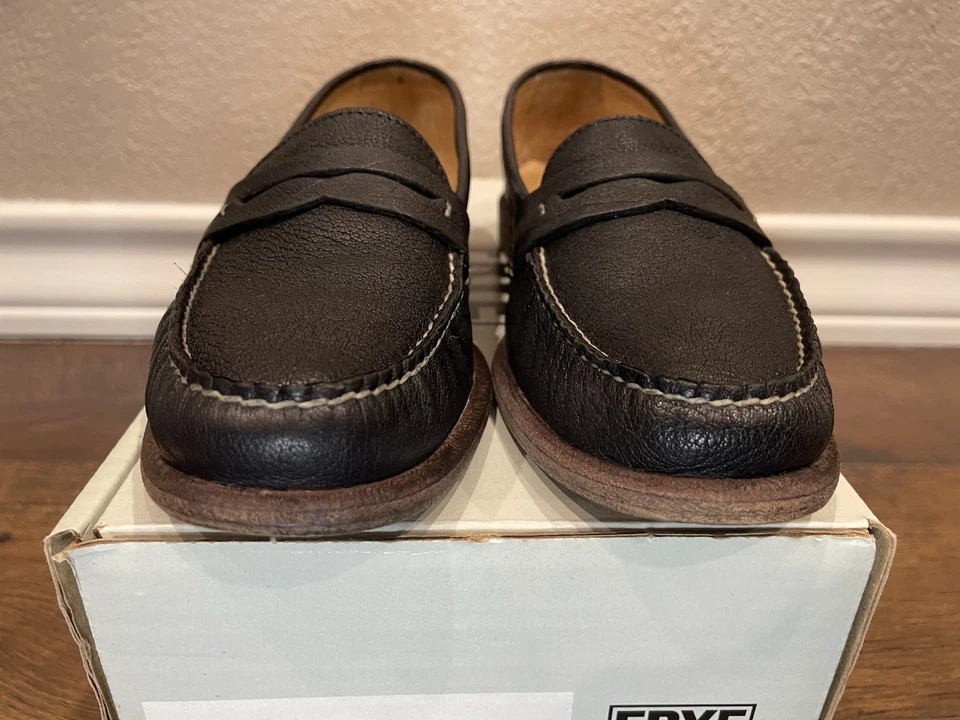 Zapatos Frye para mujer sin cordones de cuero negro Penny mocasines talla 7,5 M Otis Penny Foto 4 de 4