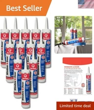Pack of 12 - 10.1 oz White Siliconized Acrylic Caulk for Long-Lasting Seals