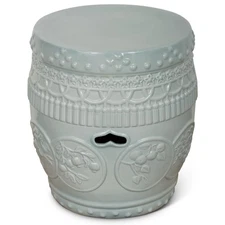 US SELLER - Harvest Moon Oversized Qing Bai Chinese Porcelain Garden Stool