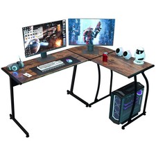 SUPER DEAL L-Shaped Corner Desk Computer Gaming Desk - 58 Inch Modern Home PC