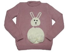 Hand Knitted Winter Sweater Kids Crochet Wool Pullover Embroidered Autumn Jumper