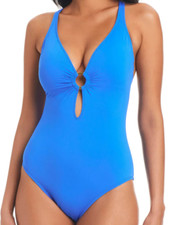 Bleu Rod Beattie Ring Me Up One Piece Swimsuit Aegean Blue Size 4 NWT