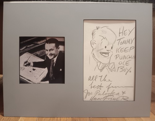 JOE PALOOKA HAM FISHER SIGNED ORIGINAL COMIC ART w/ COA GOLDEN AGE & BOXING ICON