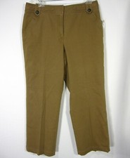 Talbots NWT casual pants size 14 summer Khaki Brown Cotton Blend