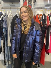 Desigual Padded Hamilton Metallic Blue Puffer Jacket 23wwew78