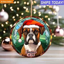 Boxer Dog Christmas Ornaments decor, Tree hanging Decor, Xmas dog Lover Gift