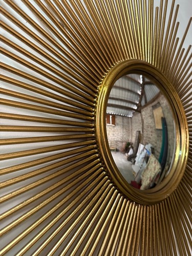 Miroir soleil en métal doré oeil de sorcière Diam 93 cm - Photo 11/12