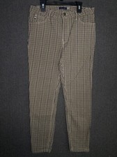 Tommy Hilfiger Pants Women's 10 Brown Plaid Classic Casual Slim Work