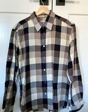 JACK  JONES Men Plaid Shirt Long Sleeve Black Gray White Checked Small