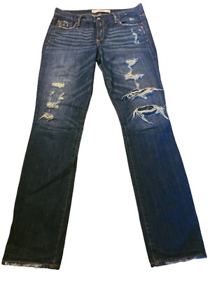 Abercrombie & Fitch Distressed Dark Wash Jeans Womens Size 8R 29x31