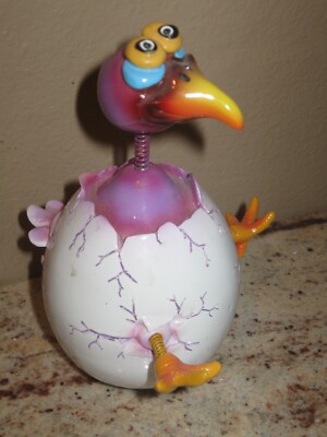 Exhart Wobbly Nerdybird Bird Figurine Hatchlings Purple Egg Tim Twinkler 6''