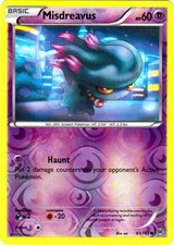 POKEMON CARD REVERSE HOLO MISDREAVUS 65/162 NO 200 SCREECH POKEMON TCG CCG