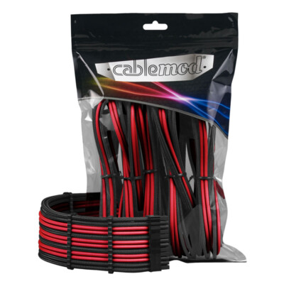 CableMod PRO ModMesh gesleevte Verlängerung für Mainboard & GPU schwarz-rot