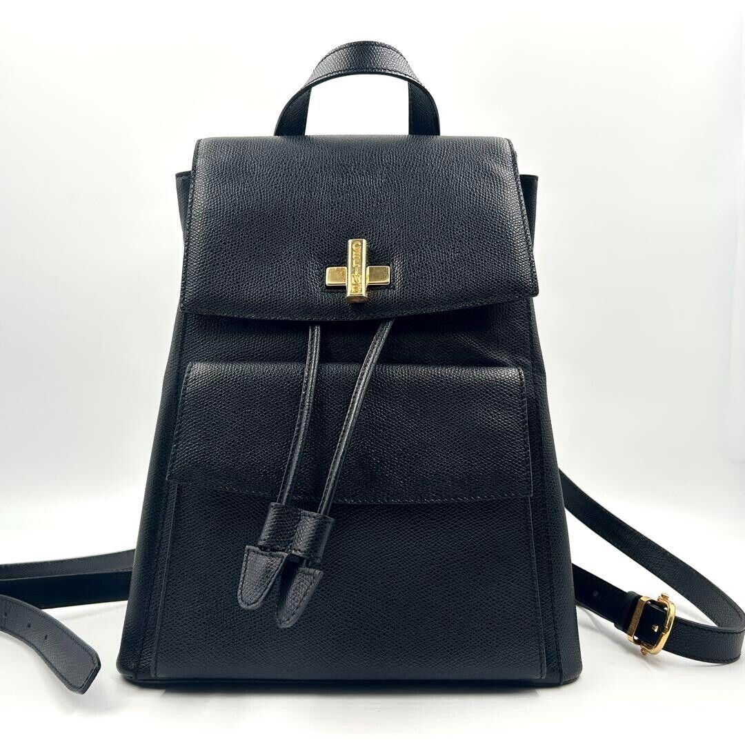 CELINE Backpack All Leather Black Drawstring Turn Lock CELINE Backpack All Leather Black Drawstring Turn Lock