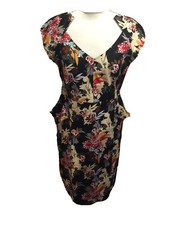 M&Co Multicoloured Dress U.K. 14 Added Stretch Cotton Rich