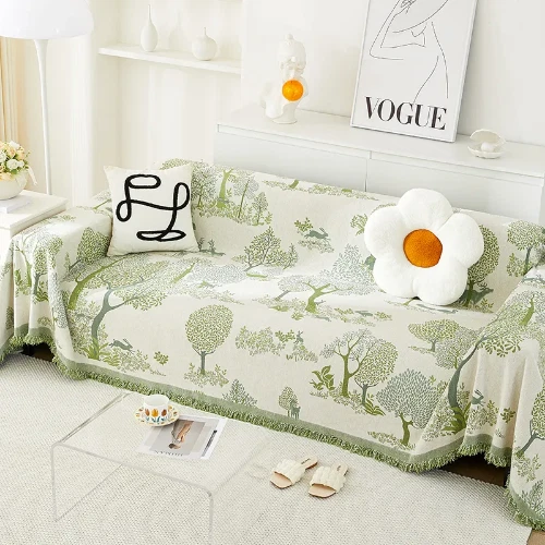 Green Misty Forest Sofa Cover Sofa Towel Blanket Room Couch Cover  Sofa Cover - Image 3 of 4