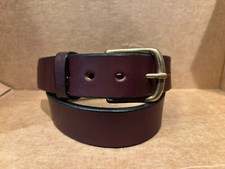Yoder Leather Leather Belt, Brown, 1.25" Wide, 50" Waist, 3/16" Thick Y AE 