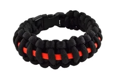 Firefighter Fireman Red Line Nylon Paracord Survival Bracelet 7.5" New USA