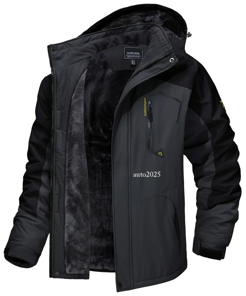 Men's Waterproof Winter Jacket Warm Winter Coat Outdoor Ski Snow Hooded