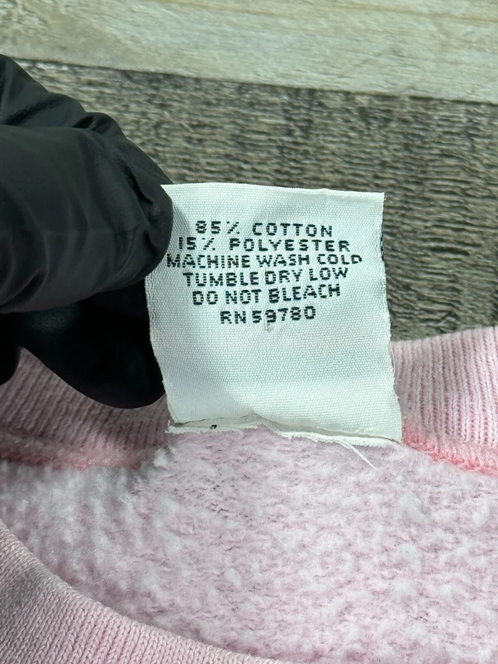 Винтажный Guess свитер женщин средний один размер розовый атлас хлопок логотип толстовка - Изображение 4 из 4