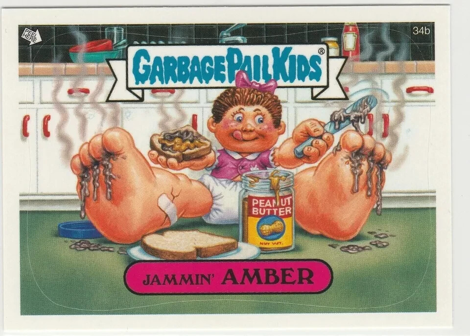Vintage 2004 Garbage Pail Kids ANS2 Series Jammin Amber #34b Card