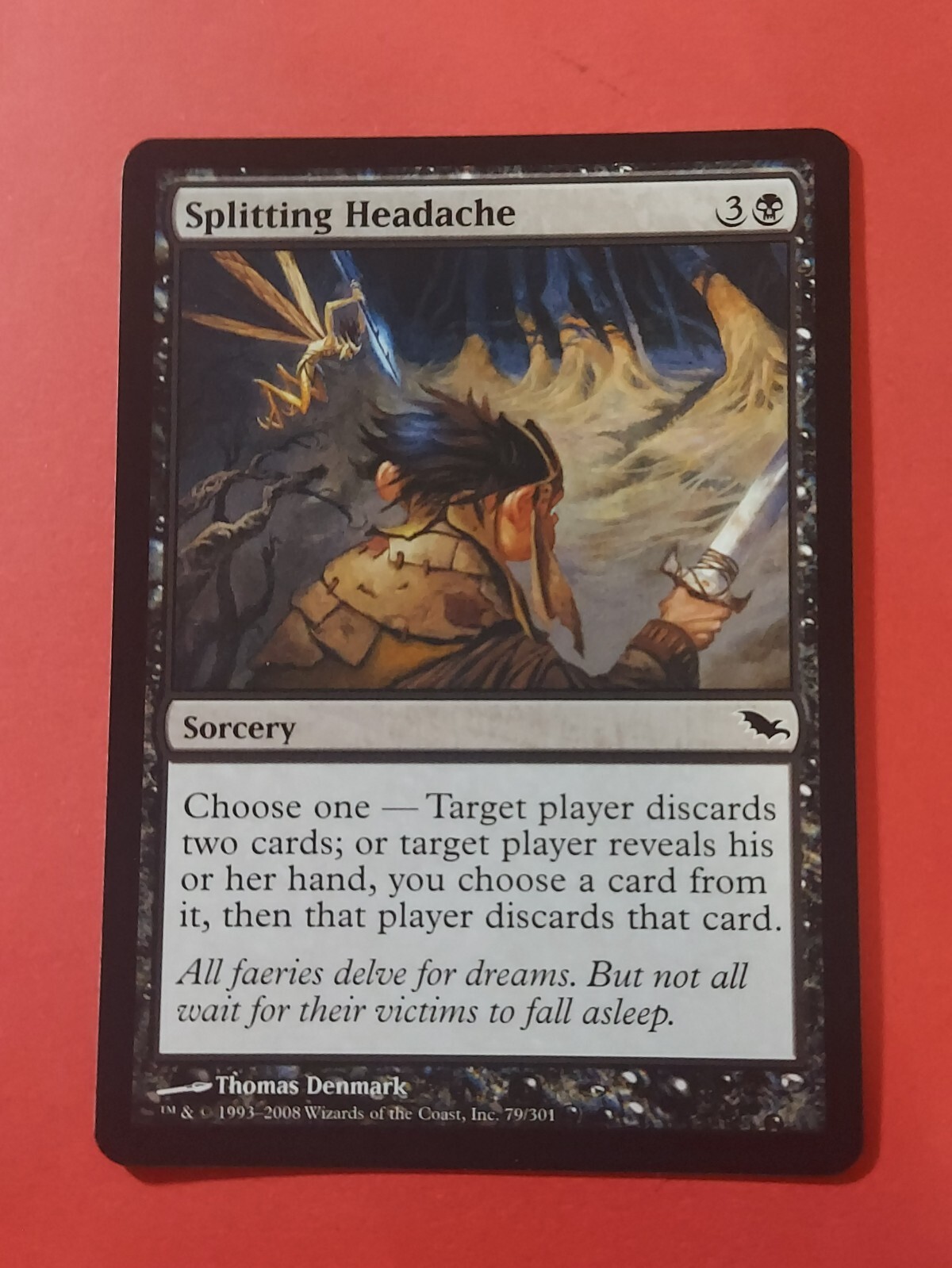 2008 Magic The Gathering Shadowmoor #79 Splitting Headache, C, Blk, NF, cd3