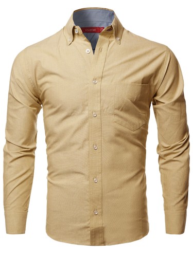FashionOutfit Men's Cotton Based Casual Formal Long Sleeves Button Down Shirt - Picture 42 of 44