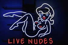 20"x16"New Live Nudes Naked Neon Sign Light Handcraft Real Glass Tube Wall Decor