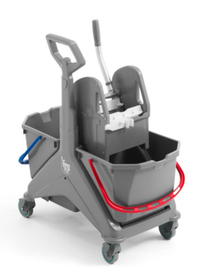 TTS Nickita 50 Grau 2x25 Liter Doppelfahreimer Reinigungswagen Putzwagen Nick