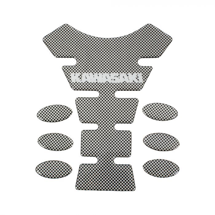 BIKE IT CARBON EFFECT LOGO SPINE TANK PAD - KAWASAKI
