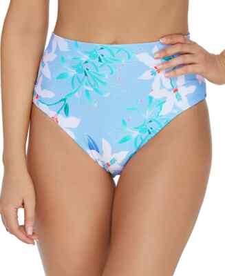 RAISINS Juniors Summer Bloom High Waist Tropics Bikini Bottoms Medium Swimwear