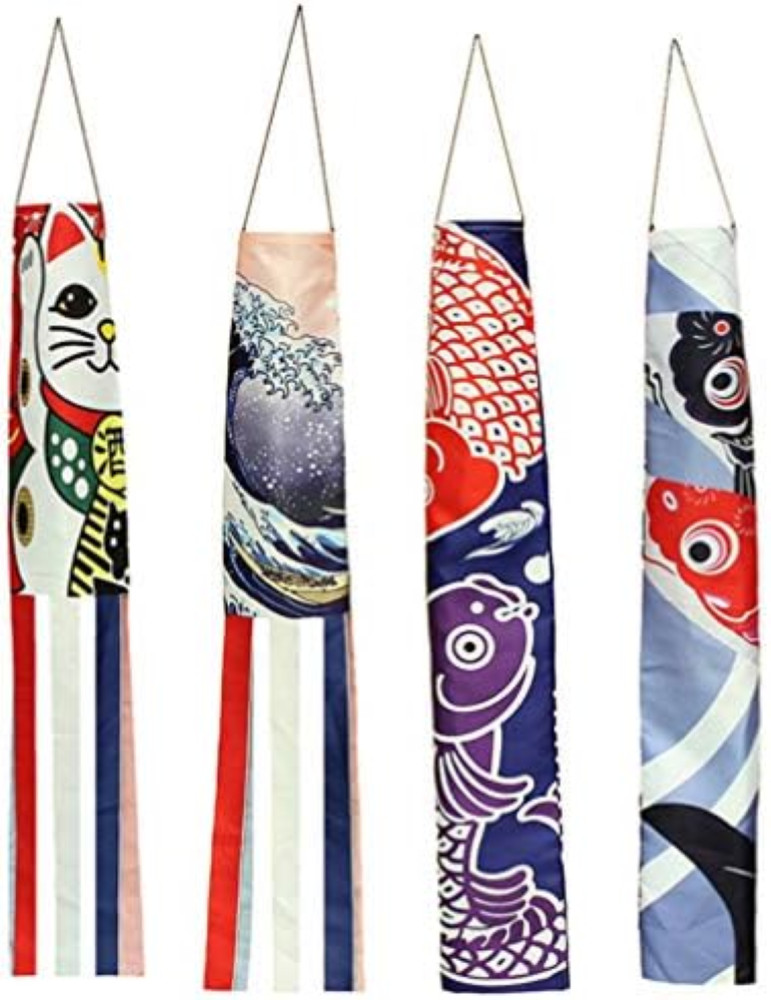 4 Bandiere Carpa Giapponese Koinobori: Simbolo di Forza e Successo