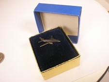 1982 Boeing 767 Jet Airplane STERLING SILVER Vintage Tie Tack Lapel Pin in box