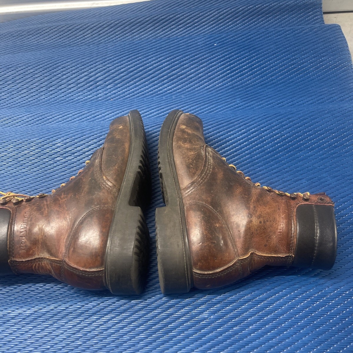 Vintage RED WING 407 Leather Work Boots Brown Men display picture 3