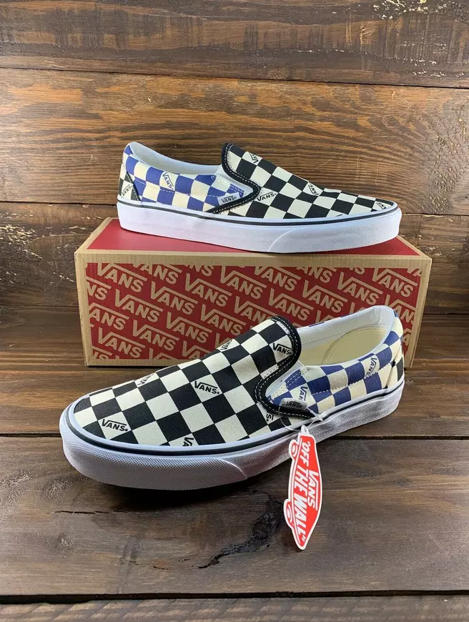 VANS Mens Classic Checker Black Canvas Shoes VN0A4U38WRT- NEW | eBay