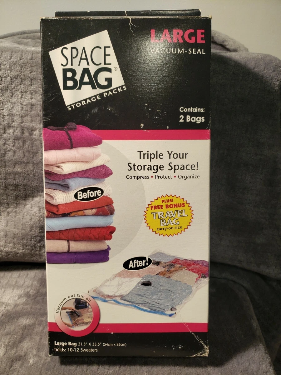 NEW 2 Original Space Bags Vacuum Seal Storage Packs Bags Size