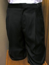 Black Adjustable Tuxedo Pants Wool Formal Theater Costume Steampunk Band