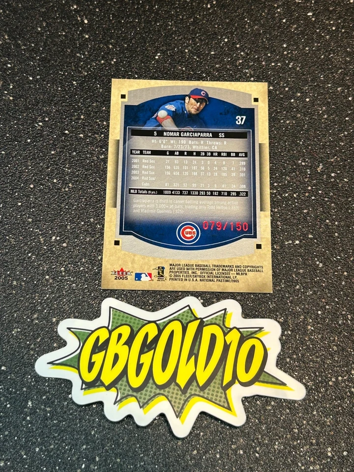 2005 Fleer National Pastime Nomar Garciaparra #37 Red Foil /150 - Image 2 of 2