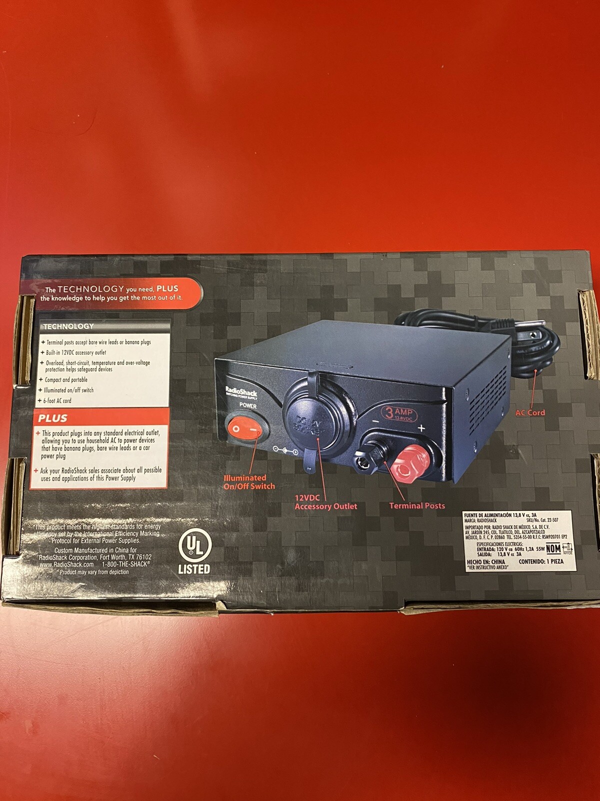 New Opened Box RadioShack Technology Plus 13.8VDC.3A POWER SUPPLY