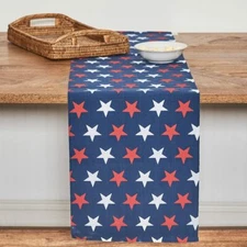 New Americana Red White Blue PATRIOTIC STAR Table Runner 72"