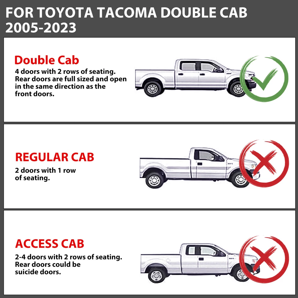 For Toyota Tacoma Double Cab 2005-2023 Top Roof Rack Cross Bars Side Rails 2018 Foto 2 de 4