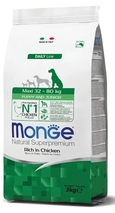 Monge Natural Superpremium Crocchette per cuccioli Maxi Pollo 3 kg - Immagine 2