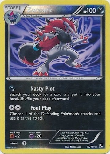 Pokémon TCG - Zoroark - 71/114 - Rare Reverse Holo - Black & White [Light Play]