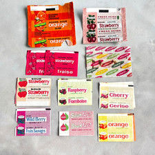 Vintage Adams Sour Gum Wrappers Lot (20) – Strawberry, Cherry, Orange, 70s–80s
