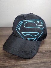 Superman Hat Youth Black Snapback Cap Blue Logo Adjustable DC Comics 2016