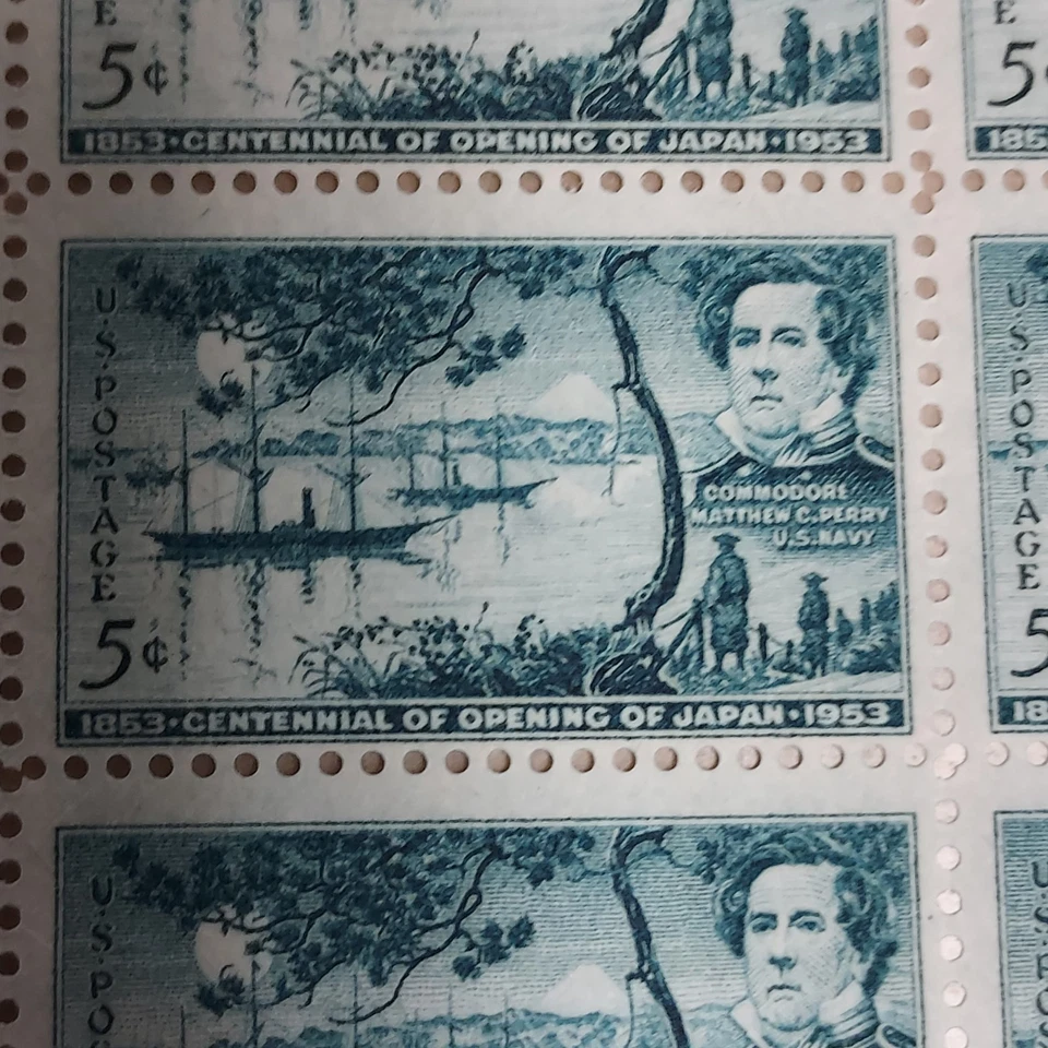 Stamps-50 Stamp Sheet of 5 cent stamps-Scott #1021-Japan Opening - Image 4 of 4