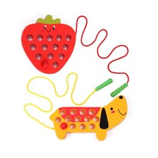 Wooden Lacing Threading Toys Fine Motor Skill Toys for 3 Year Old E... Fast Ship