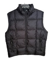 Vintage Y2K GAP Down Puffer Quilted Vest Men's Large Black Reversible